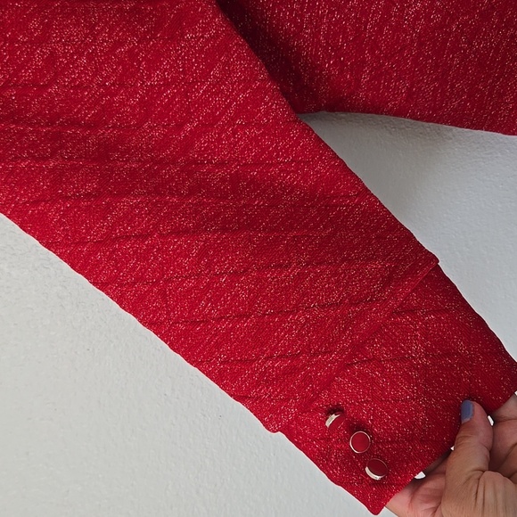 Allison Daley | Red Sparkle Cardigan Size Large - Picture 3 of 9